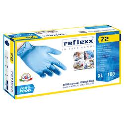Conf 100 Guanti In Nitrile R72 taglia XL azzurri foodline Reflexx