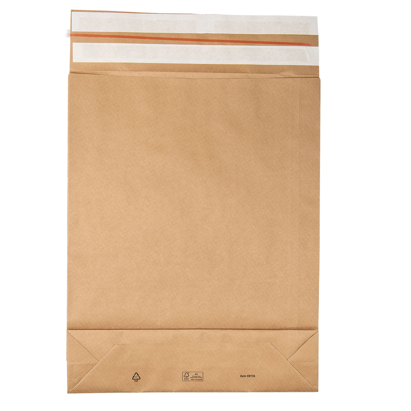 100 Sacchetti a fondo quadro E-Green carta kraft avana 40x50x10 +10 cm