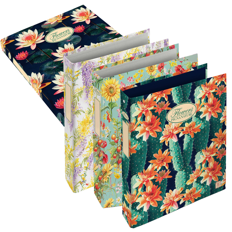 Raccoglitore a 4 anelli Pigna Nature Flowers 18