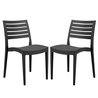 Set da 2 sedie Firenze in polipropilene antracite Grandsoleil