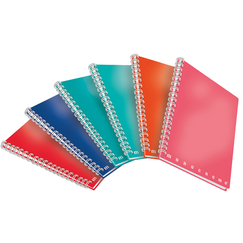 Quaderno spiralato A5 s/fori 1 rigo 70fg 80gr Monocromo