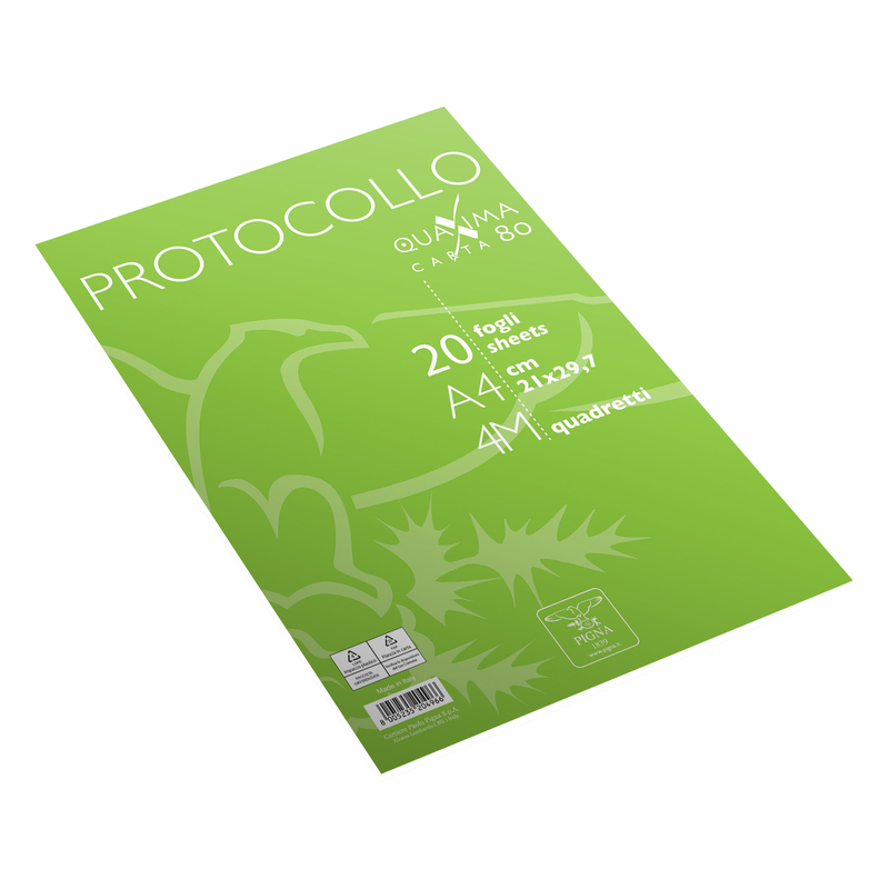 Fogli protocollo A4 4mm 20fg 80gr Pigna