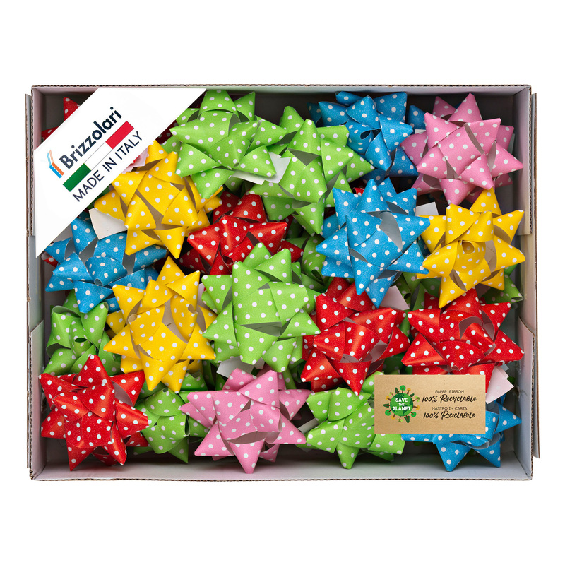 36 stelle nastro ecocarta 20mmxÃ9cm fantasie assortite Brizzolari