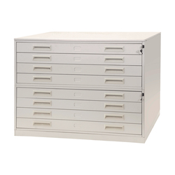 Portadisegni orizzontale a 8 cassetti per fogli A0 metallo 137x96x122cm