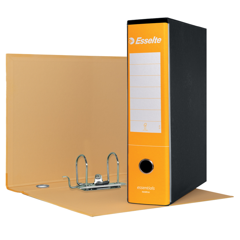 Registratore ESSENTIALS G75 giallo dorso 8cm f.to protocollo ESSELTE