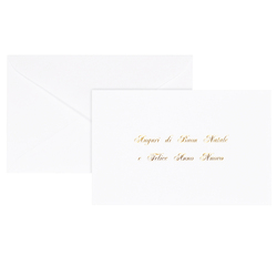 Biglietto Natale semplice c/busta e stampa in oro 9x14cm bianco Sadoch