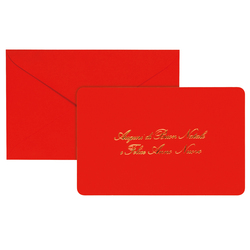 Biglietto Natale semplice c/busta e stampa in oro 9x14cm rosso Sadoch