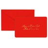 Biglietto Natale semplice c/busta e stampa in oro 9x14cm rosso Sadoch