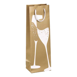 Shopper portabottiglie natale fantasia oro 37x12x9cm Sadoch-stagionale