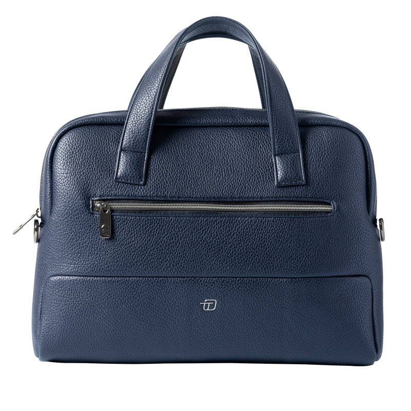 Borsa c/manici slim Gate Trended ecopelle dim.41x30x7cm blu InTempo