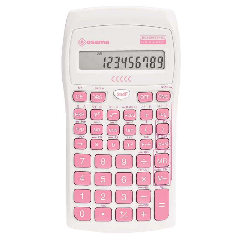 Calcolatrice scientifica OS 134/10 BeColor bianco con tasti rosa Osama