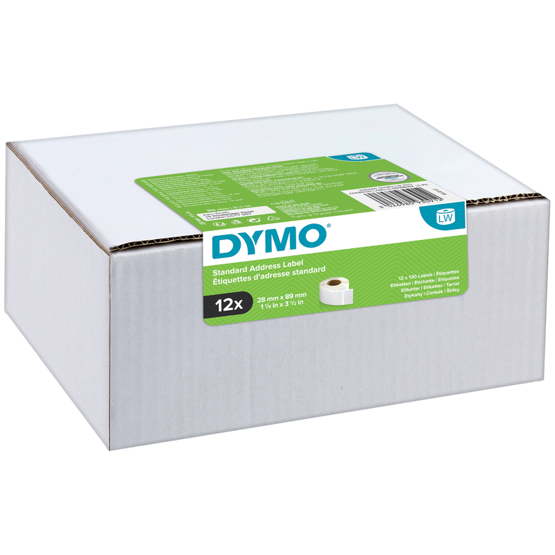 Value Pack 12 rotoli etichette LW Indirizzi Standard 28x89mm Bianco Dymo
