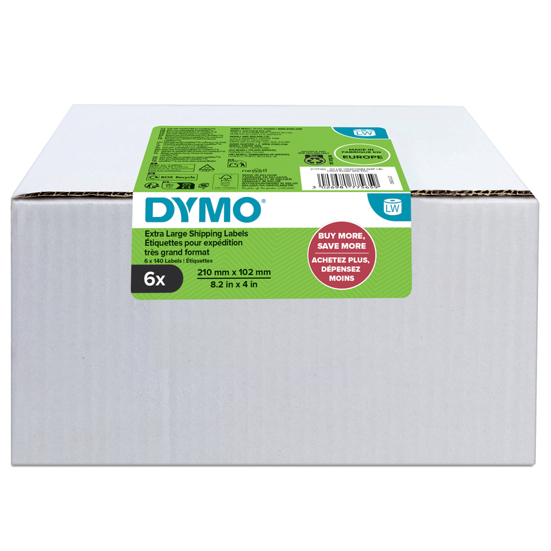 Value Pack 6 rotoli etichette LW DHL102mmx210mm SOLO PER LW5XL Dymo