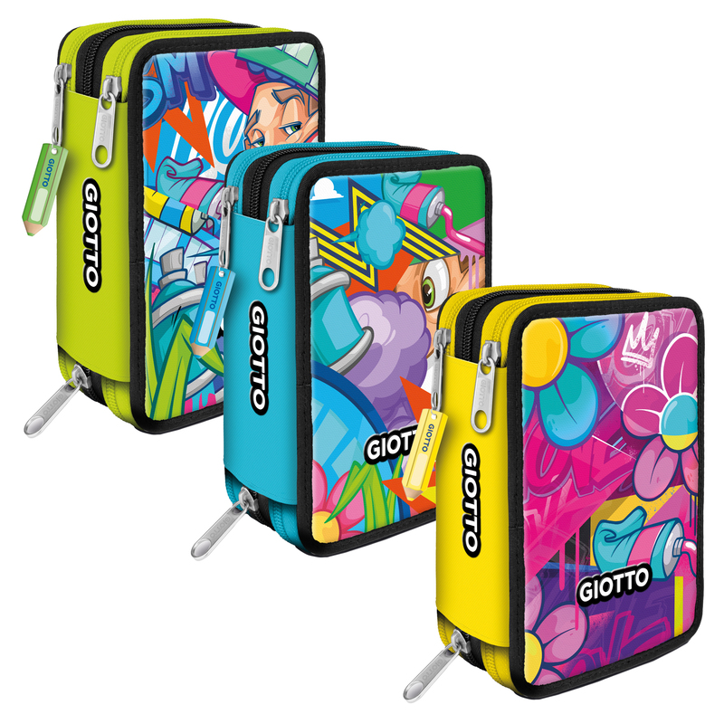 Astuccio 3 zip Young Street collection fantasie assortite Giotto