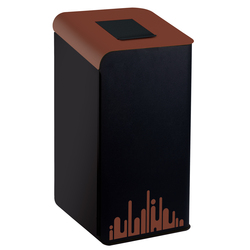 Gettacarte Rubik Evo Marrone 80Lt con sportello per la raccolta differenziata