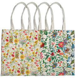 Shopper Nature Flowers in eco cotone 42x38,5cm fantasie assortite Pigna