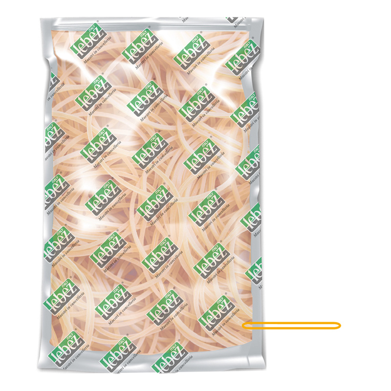 Elastico in gomma giallo Ã50 in sacchetto da 1KG Lebez