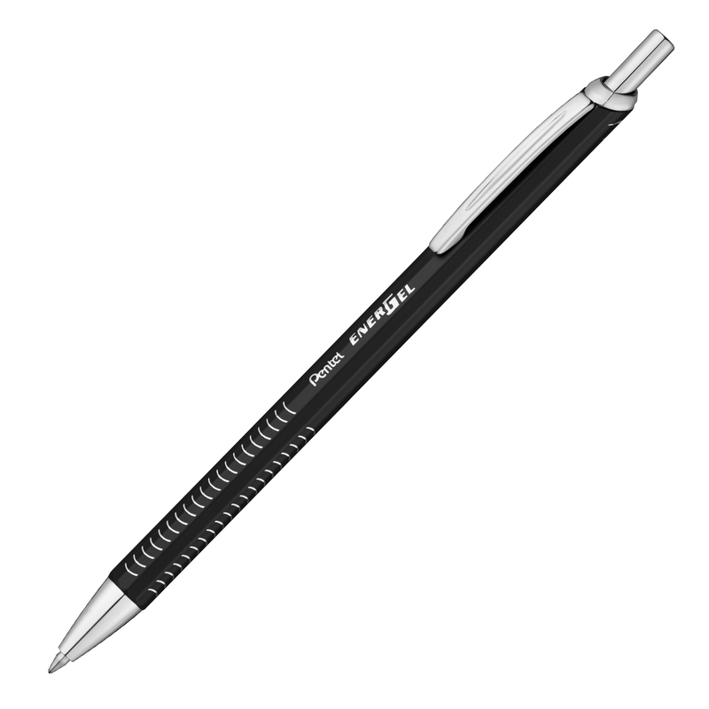 Roller EnerGel Metal Slim punta 0.7mm fusto nero Pentel
