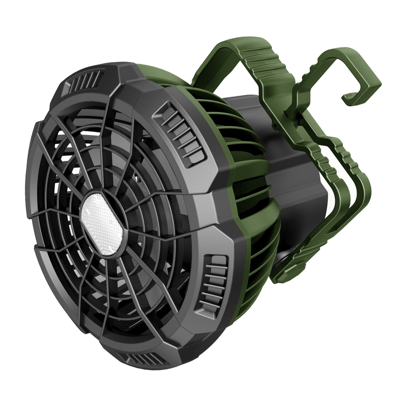 Ventilatore portatile con luce LED da campeggio Ã10 cm MF 0501VL