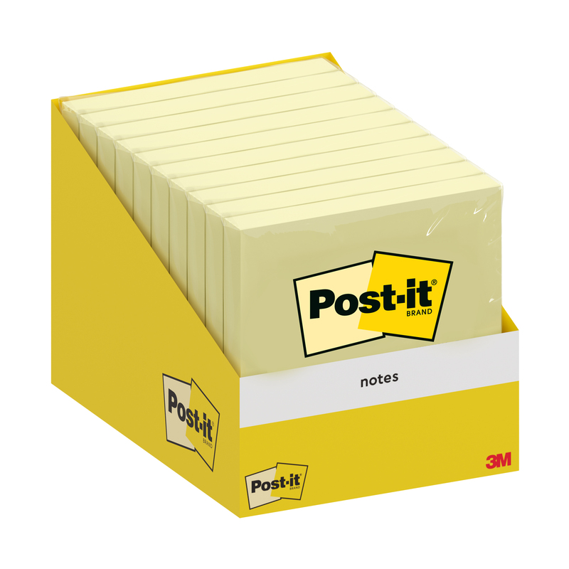Cf. 10 blocchetti c/film 100fg Post-itÂ® Notes 6820-CY-W10 76x76mm giallo canary