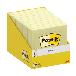 Cf.10 blocchetti c/film 100fg Post-itÂ®Z-Notes R330-CY-W10 76x76mm giallo canary