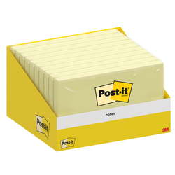 Cf.10 blocchetti c/film 100fg Post-itÂ® Notes 6830-CY-W10 76x127mm giallo canary
