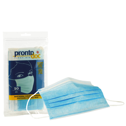Conf. 10 mascherine chirurgiche monouso tipo IIR 3 veli celeste ProntoDoc