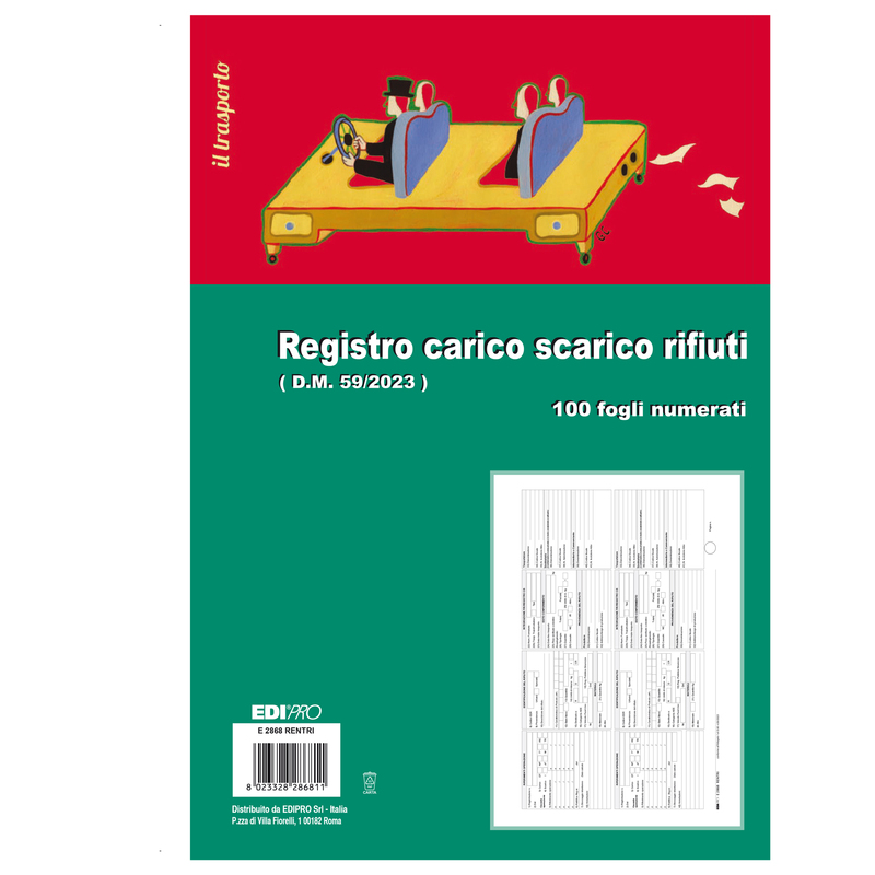 Registro carico/scarico rifiuti 21,5X29,7 100pag. E2868RENTRI Edipro