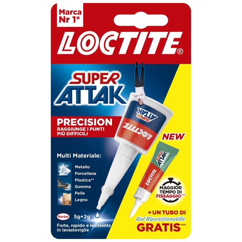 Colla Super Attak Precision 5g+2g Gel Riposizionabile Loctite