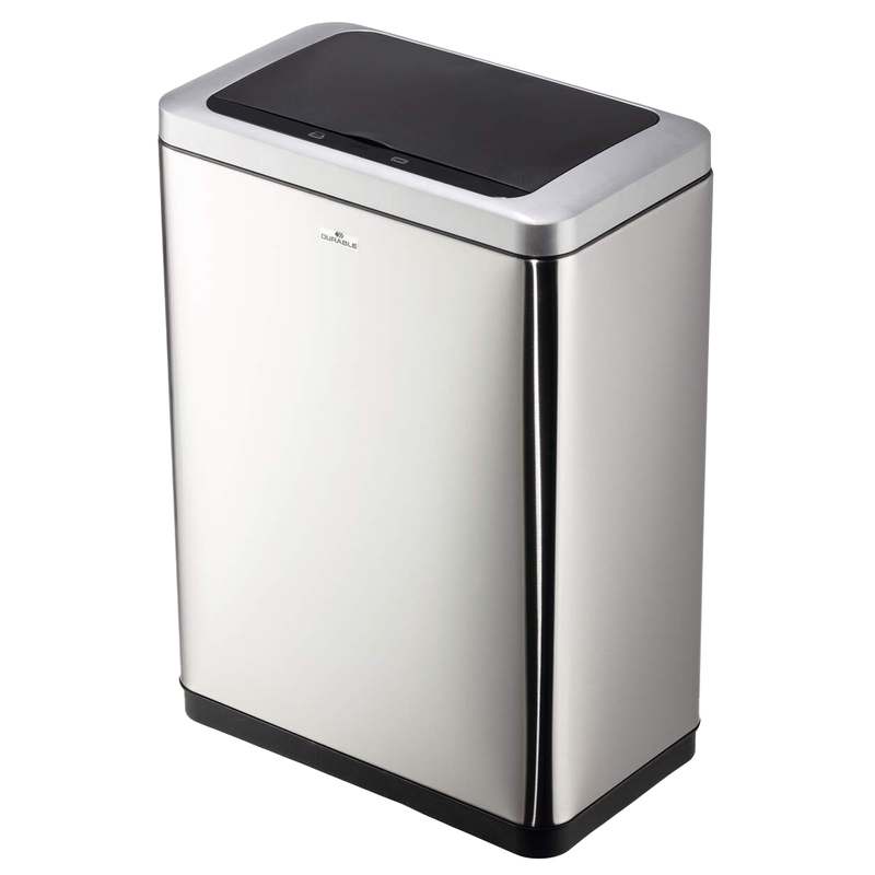 Cestino con sensore No TouchDuo 46,5x27x65cm 2x20Lt argento metallizzato Durable