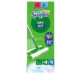 Swiffer Dry - STARTER KIT COMPLETO con 8 PANNI e 3 PANNI WET