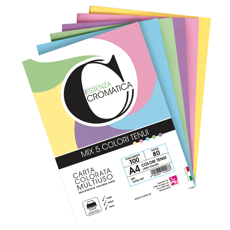 Risma 100 fg Cromatica 80gr A4 colori assortiti tenui CWR