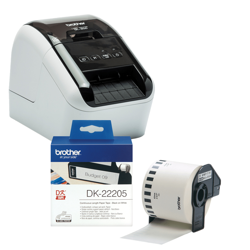 Bundle Brother Etichettatrice QL-800 con tre 3  nastri DK22205
