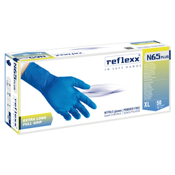 Conf 50 Guanti in nitrile N65 Plus s/polvere taglia XL blu Reflexx