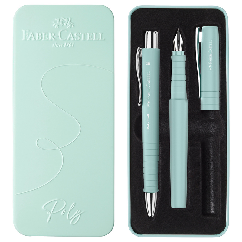Set stilo B Poly Pen + sfera 0,7mm Poly Ball fusto caribic blue Faber Castell