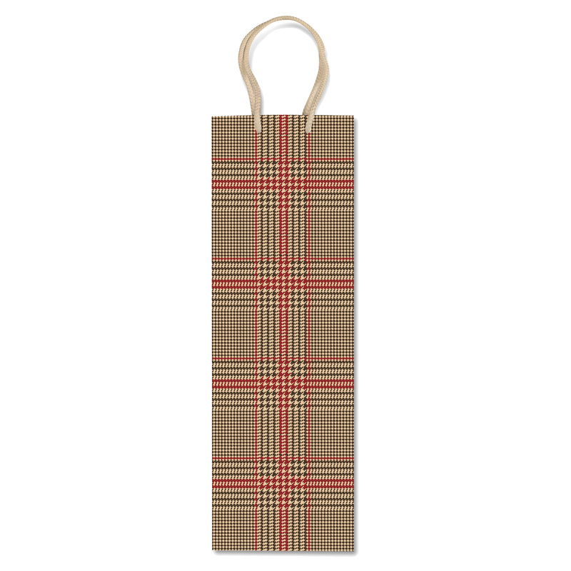 Shopper portabottiglie fantasia scozzese 37x12x9cm Sadoch