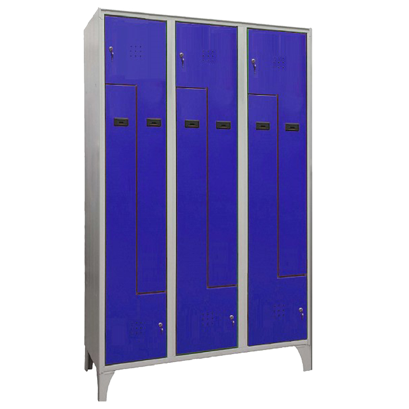 Armadio spogliatoio in metallo salvaspazio a 6 ante a L 120x50xH195cm grigio con