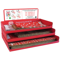 Espositore 150pz sacchetto carta c/patella adesiva natale fantasie e misure asso