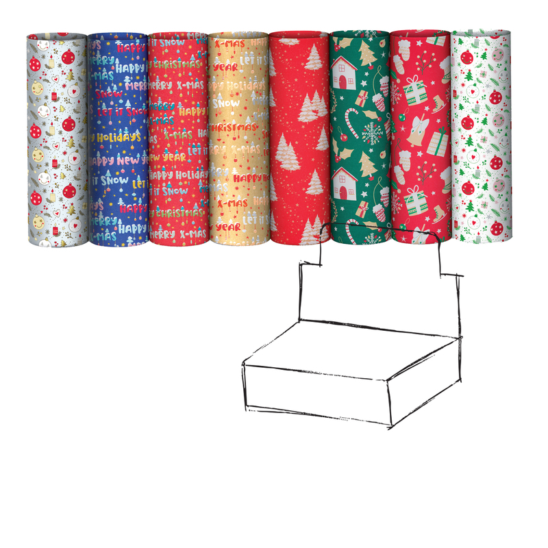 Scatola 100 fogli ecocarta fantasie natale 70X100cm Rex Sadoch