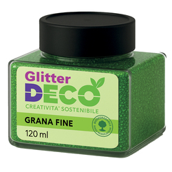 Glitter Bio grana fine flacone 120ml verde Deco