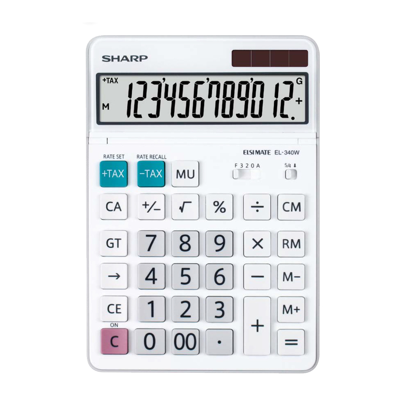Sharp Calcolatrice da tavolo Bianca EL 340W 12 cifre
