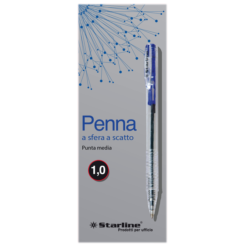 SCATOLA 20 PENNE SFERA SCATTO BLU 1.0mm STARLINE