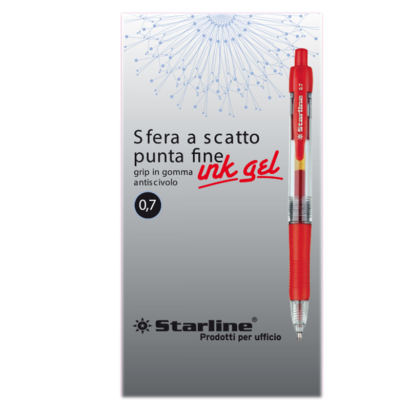 PENNA SFERA SCATTO INK GEL ROSSO 0.7MM Fine STARLINE