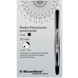 Marcatore permanente punta tonda 2mm nero Starline