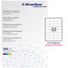 Etichetta adesiva bianca 100fg A4 47,5x35mm (32et/fg) angoli tondi STARLINE