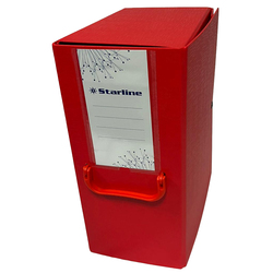 Scatola archivio c/maniglia rosso dorso 16cm Starline