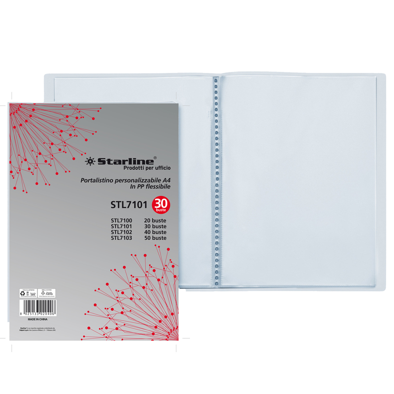 PORTALISTINI PERSONAL. 30 BUSTE IN PPL TRASPARENTE STARLINE