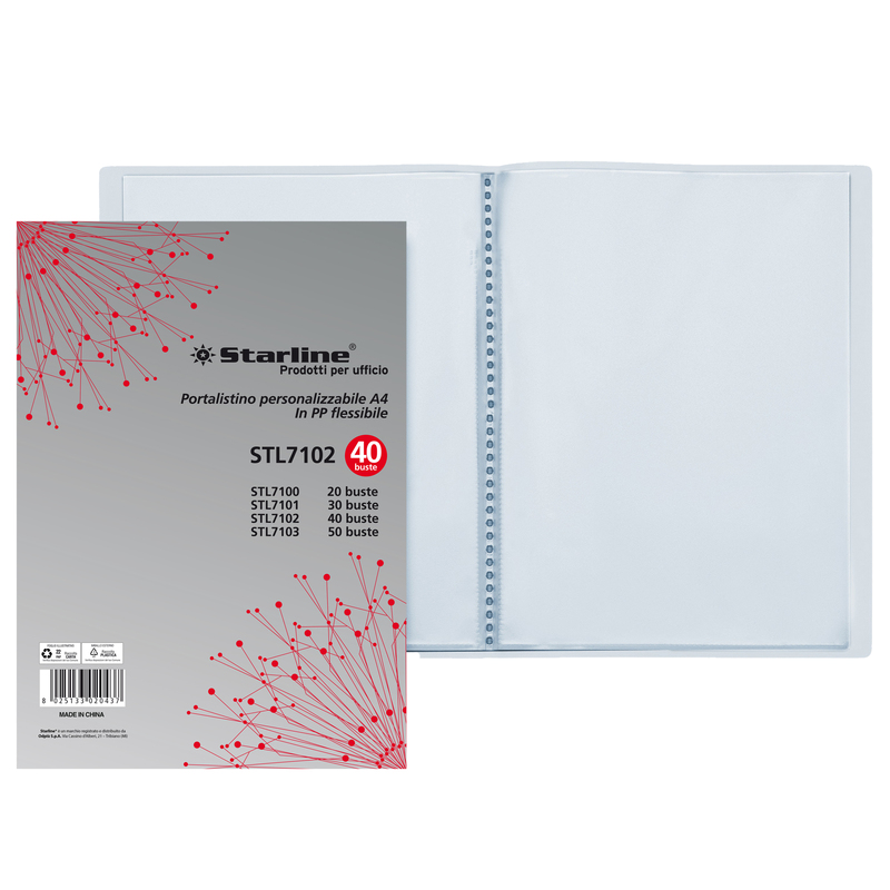 PORTALISTINI PERSONAL. 40 BUSTE IN PPL TRASPARENTE STARLINE