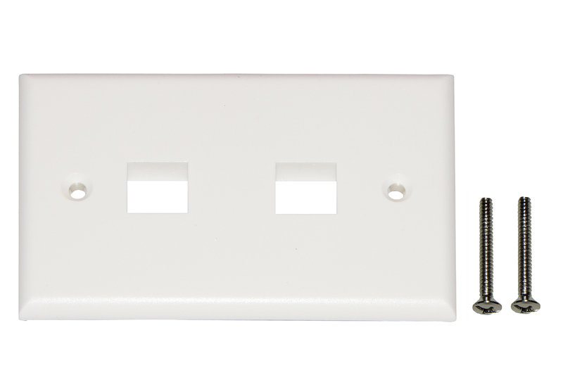 PLACCA PORTAFRUTTI 2 POSIZIONI PER JACK UTP/STP COLORE CHIARO