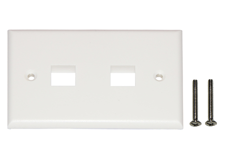 PLACCA PORTAFRUTTI 2 POSIZIONI PER JACK UTP/STP COLORE CHIARO